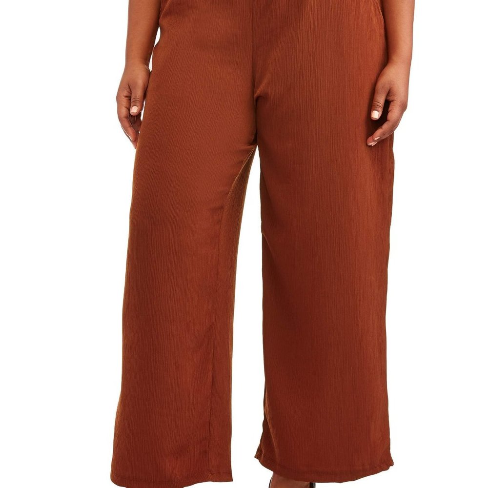 French Laundry Women's Wide Leg Pants Maroon Dark Red New with Tag Size 1X-2X